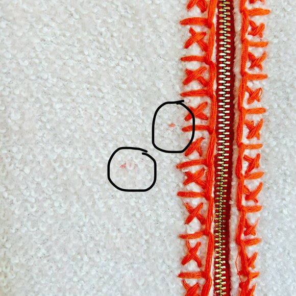 Sail to Sable Hand-Embroidered Boucle Zip Coat in Creme (size L) - Picture 13 of 14